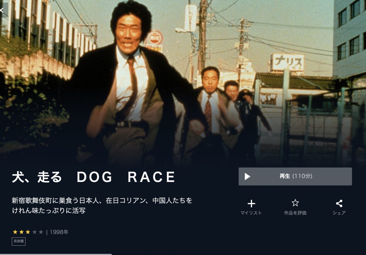  U-NEXTの犬、走る ＤＯＧ ＲＡＣＥの動画配信状況