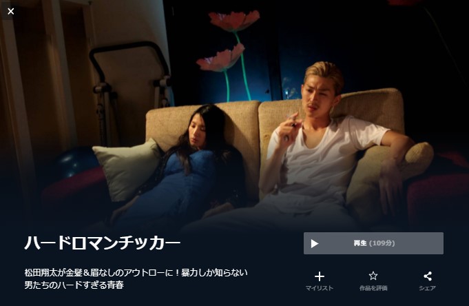  U-NEXTのハードロマンチッカーの動画配信状況