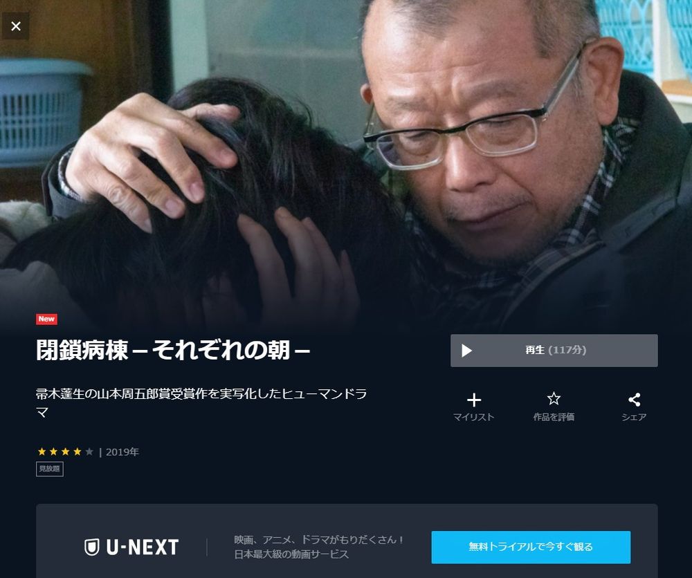  U-NEXTの閉鎖病棟－それぞれの朝－の動画配信状況