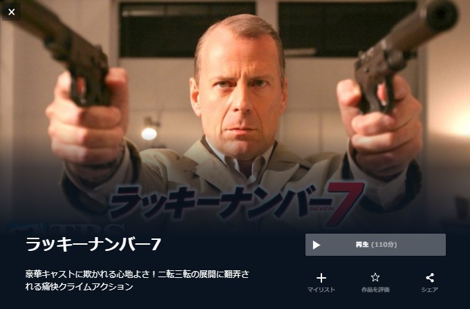  U-NEXTのラッキーナンバー7の動画配信状況