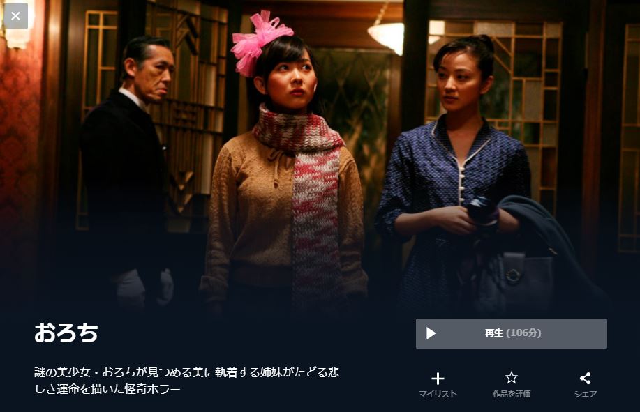  U-NEXTのおろちの動画配信状況