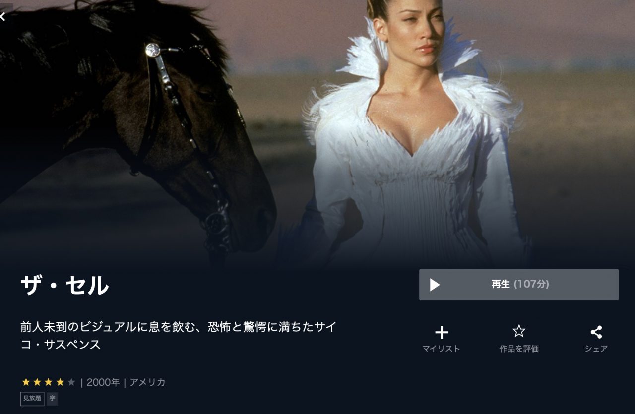  U-NEXTのザ・セルの動画配信状況