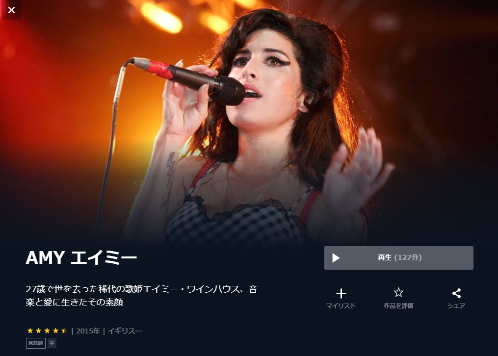  U-NEXTのAMY エイミーの動画配信状況