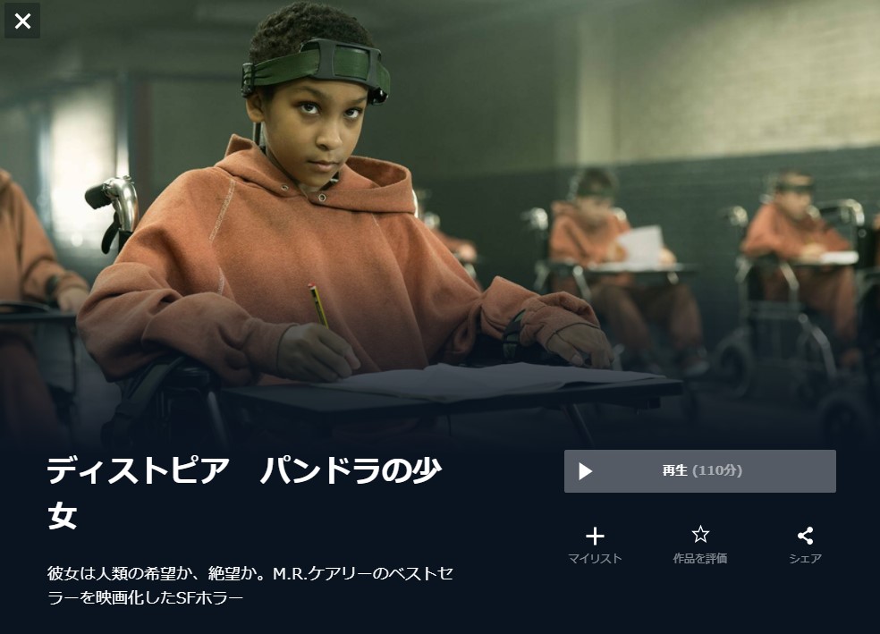  U-NEXTのディストピア パンドラの少女の動画配信状況