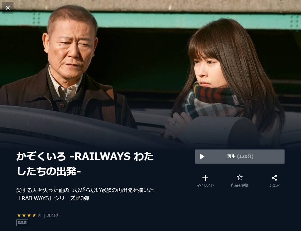  U-NEXTのかぞくいろ -RAILWAYS わたしたちの出発-の動画配信状況