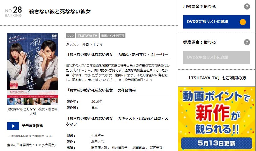 映画 殺さない彼と死なない彼女 の動画をフルで無料視聴する方法 映画無料動画コム 映画 殺さない彼と死なない彼女 の動画をフルで無料視聴する方法 映画無料動画コム